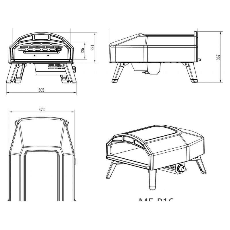 Master Grill 16" Portable Gas Pizza Oven