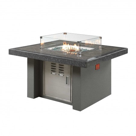 UHome Luxury Marble Top Square Fire Pit Table