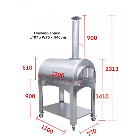 Stainless steels Woodfired Pizza Oven