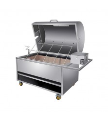 XL Stainless Steel Hooded Spit Roaster Charcoal BBQ Grill