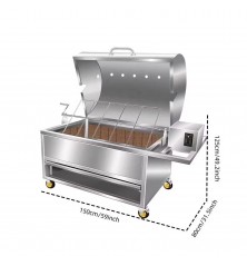 XL Stainless Steel Multi-function Hooded Spit Roaster Charcoal BBQ Grill