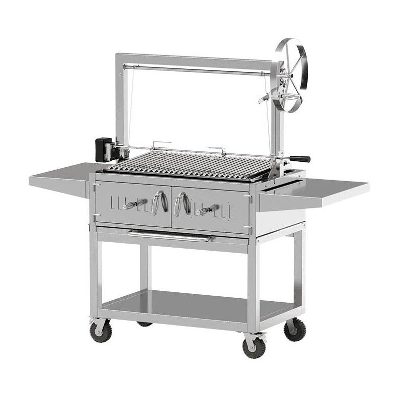 Full stainless steel Argentine style charcoal BBQ Grill