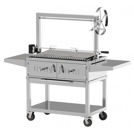 Full stainless steel Argentine style charcoal BBQ Grill