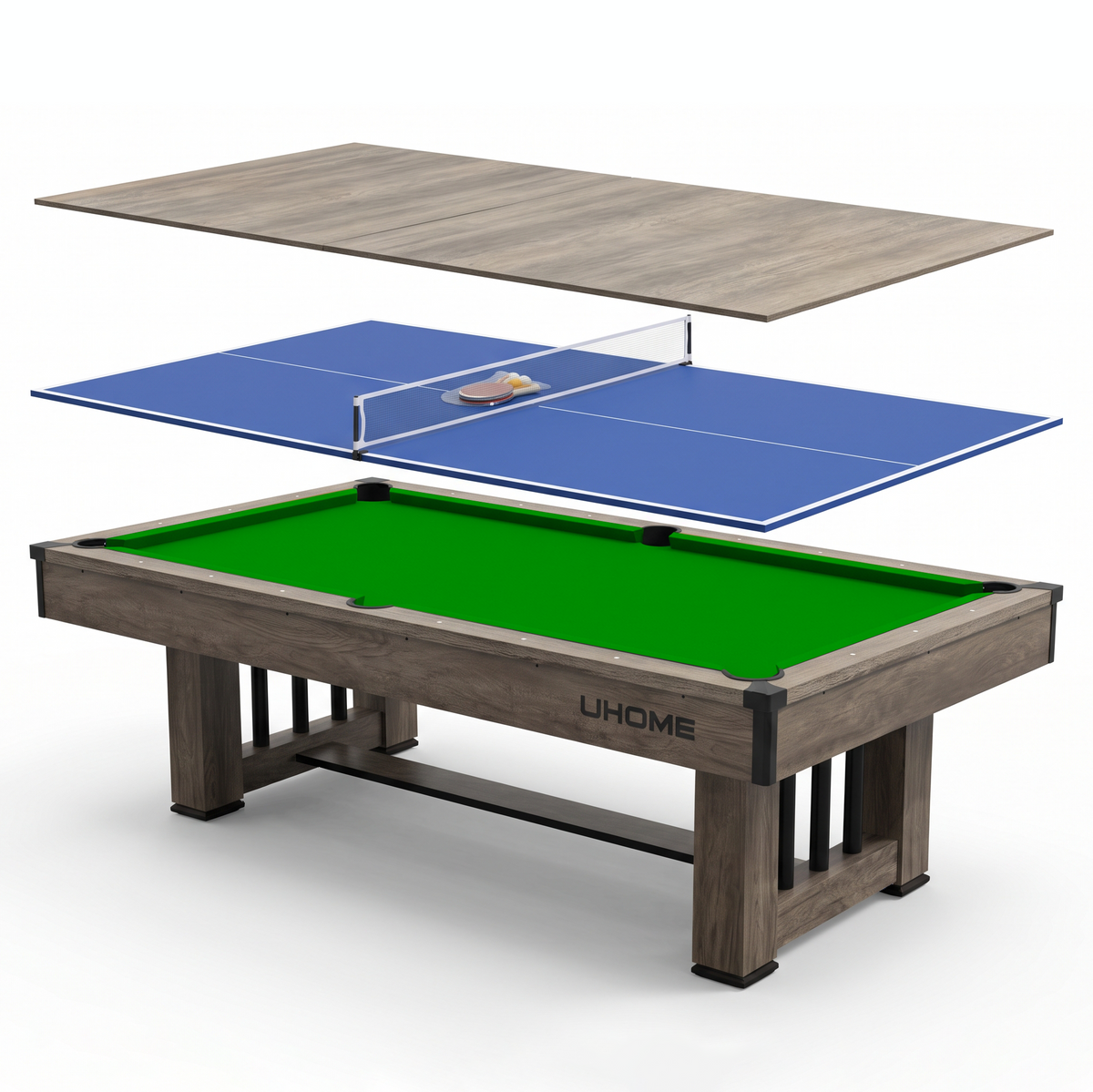 Roma V2 8FT 3IN1 POOL TABLE with BALL RETURN FUNCTION