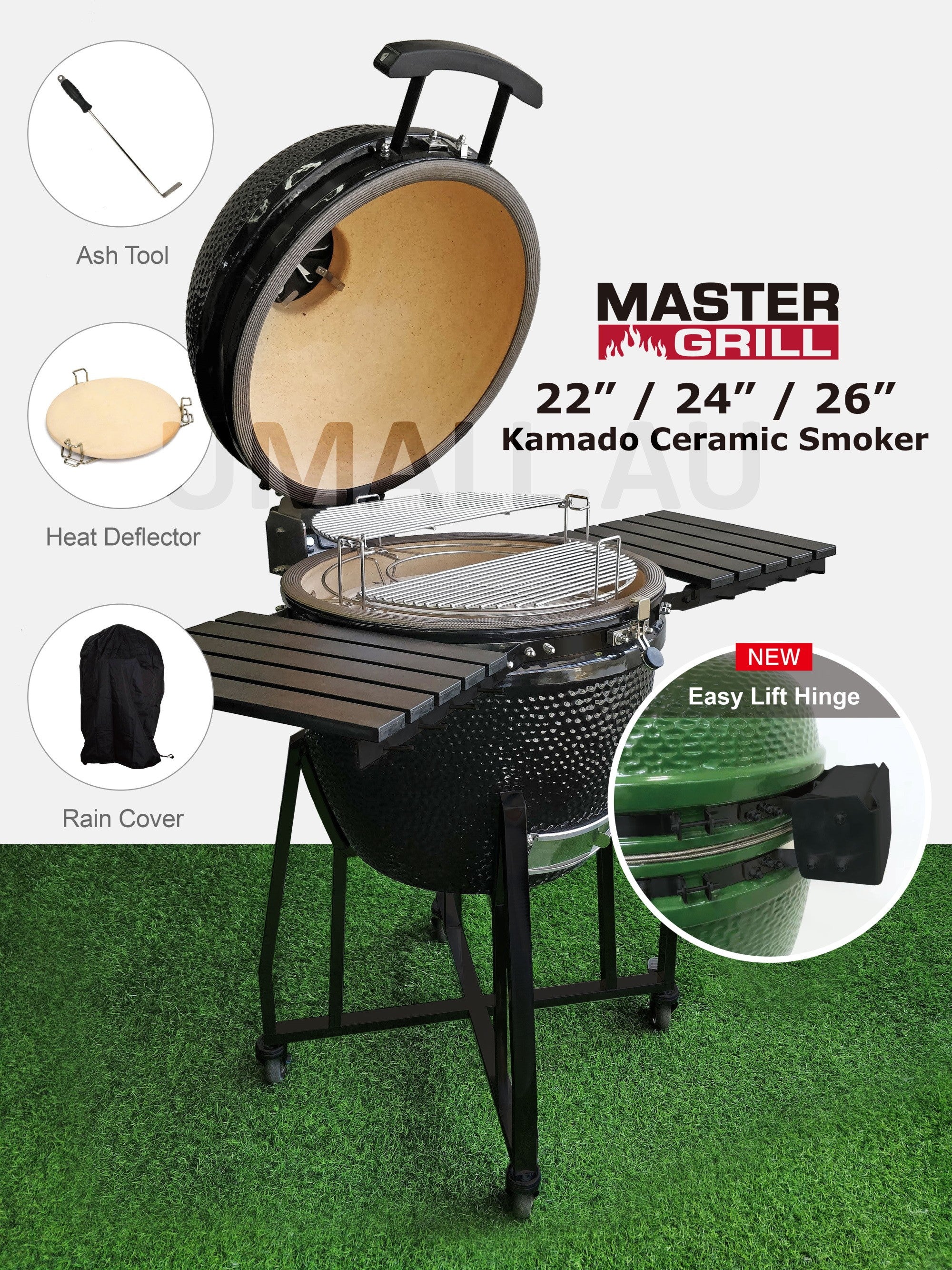 Master Grill 22" Premier Kamado Ceramic Smoker Set