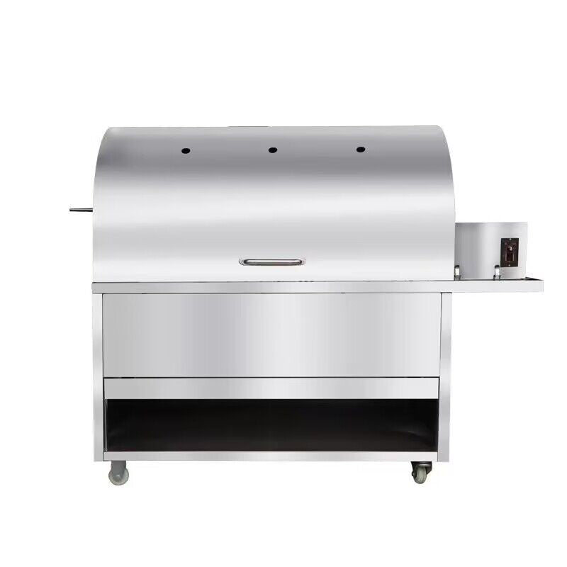 XL Stainless Steel Multi-function Hooded Spit Roaster Charcoal BBQ Grill