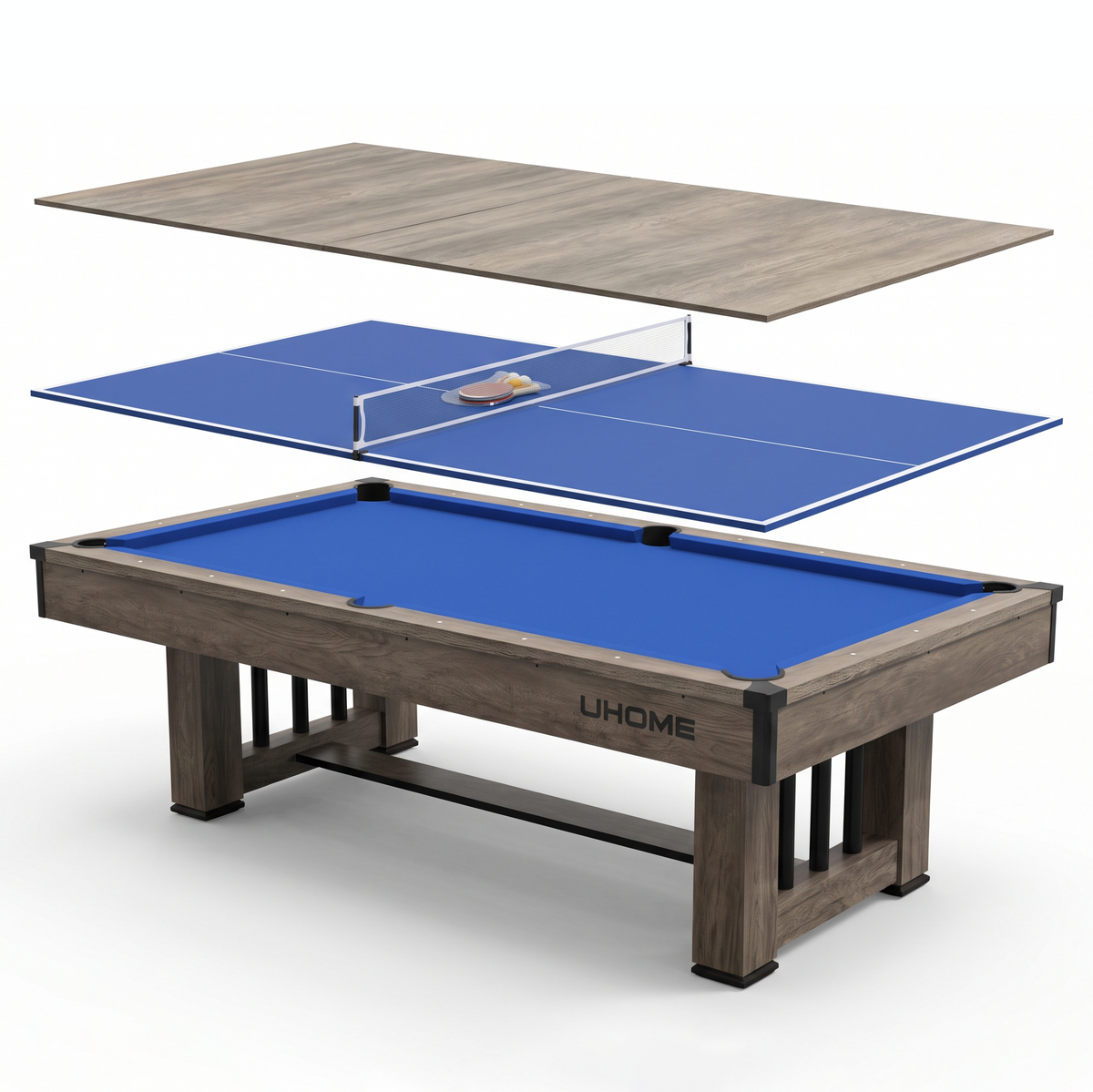 Roma V2 8FT 3IN1 POOL TABLE with BALL RETURN FUNCTION