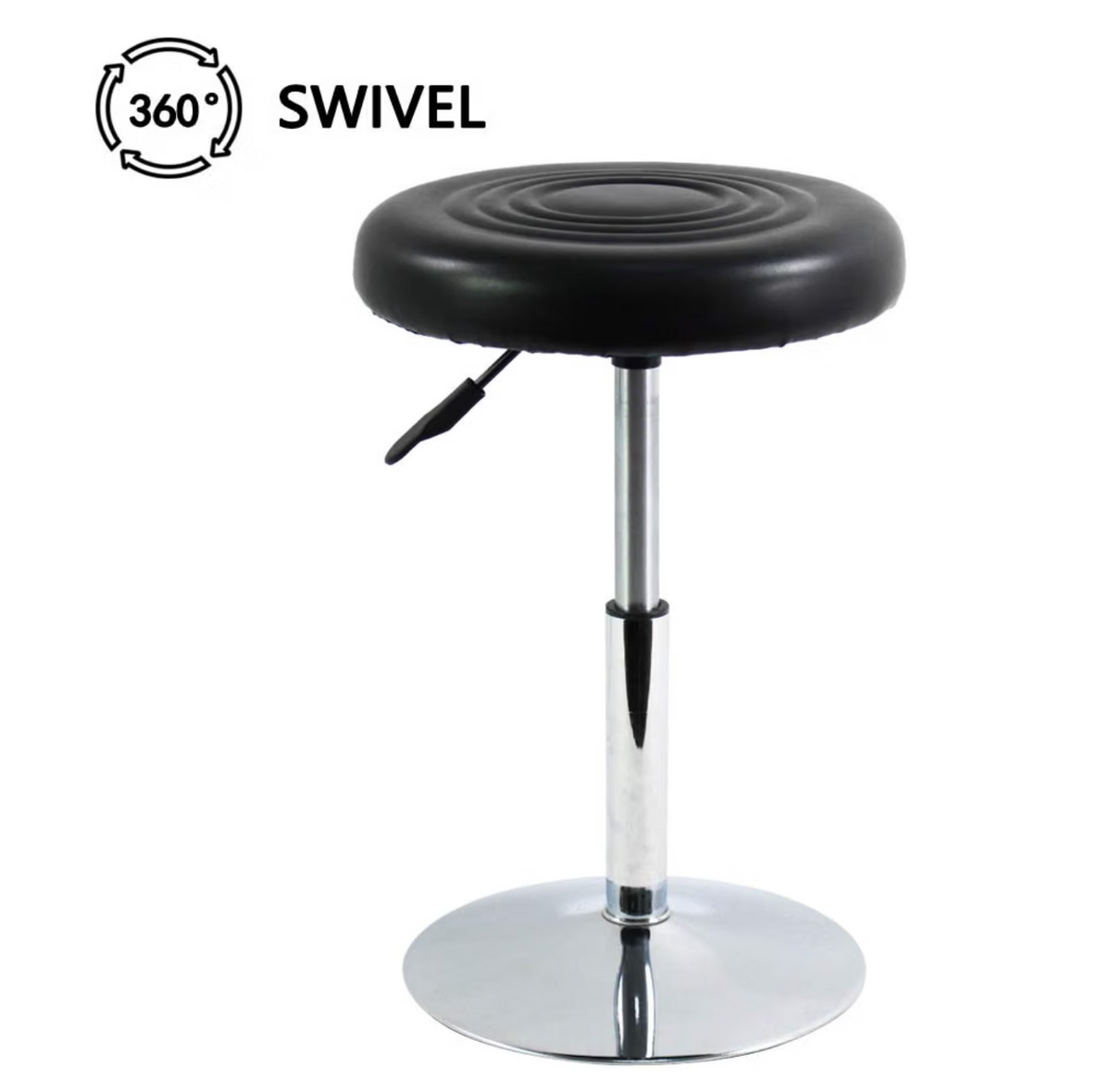 360° Swivel Adjustable Stool with PU Leather Seat