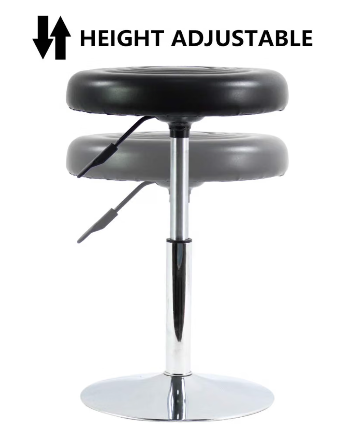 360° Swivel Adjustable Stool with PU Leather Seat