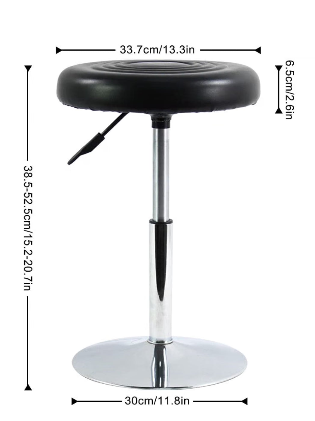 360° Swivel Adjustable Stool with PU Leather Seat