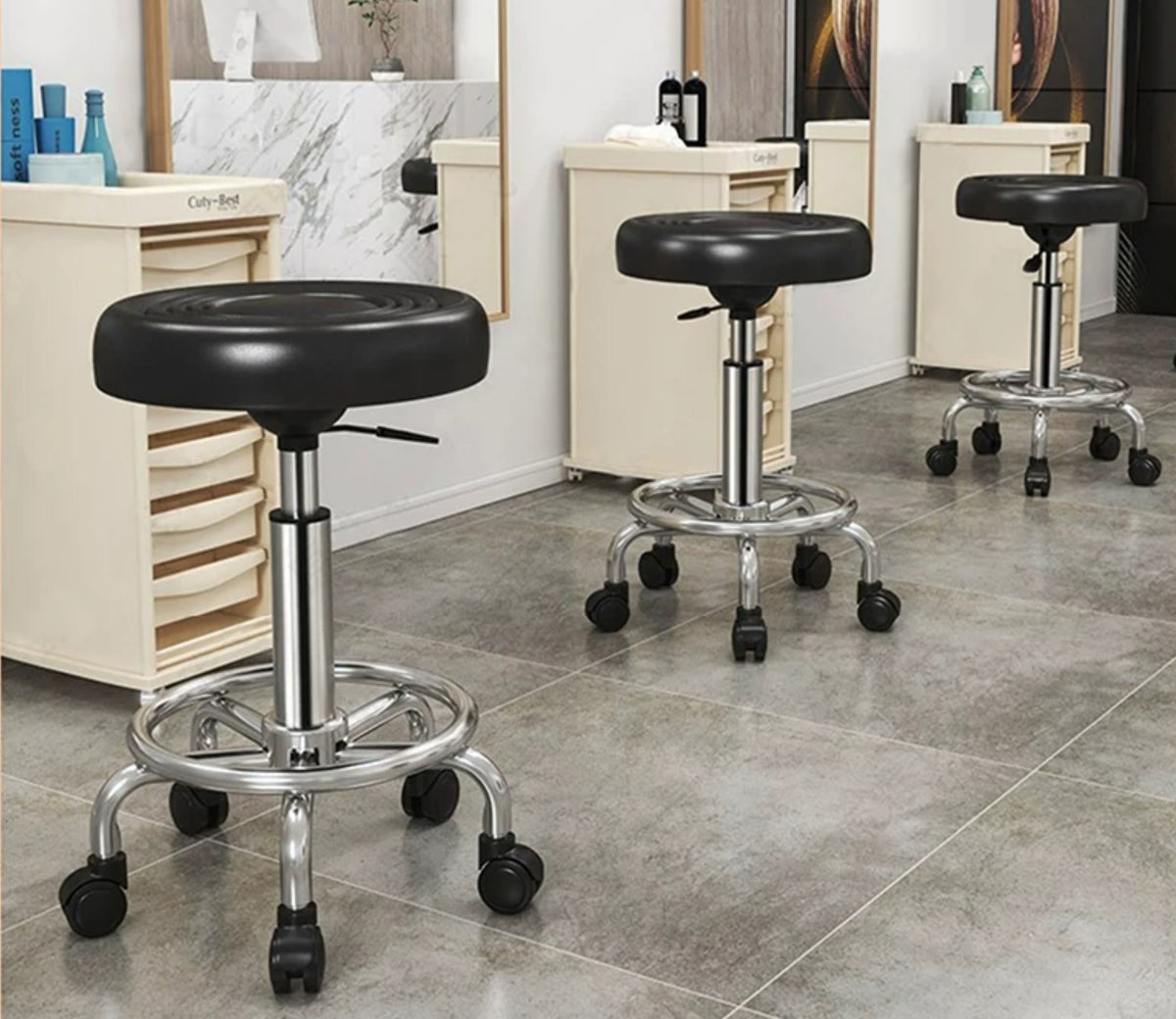 360° Swivel Adjustable Stool with wheels
