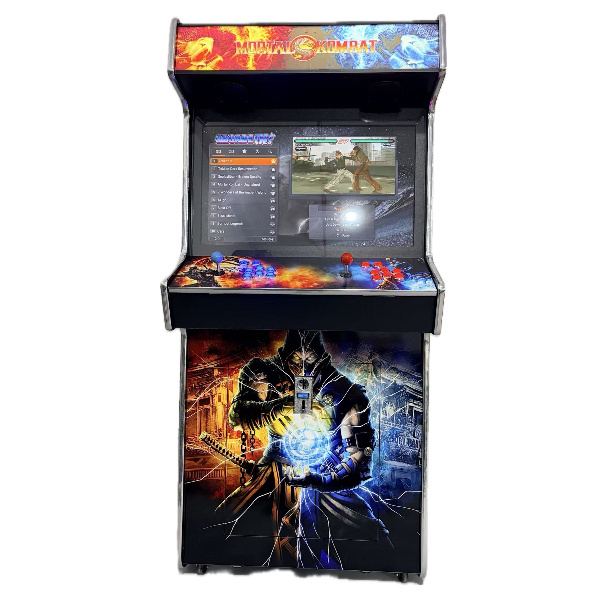 32″ LCD 2 Player Slim Upright Arcade Machine - MK (Pre-Order)