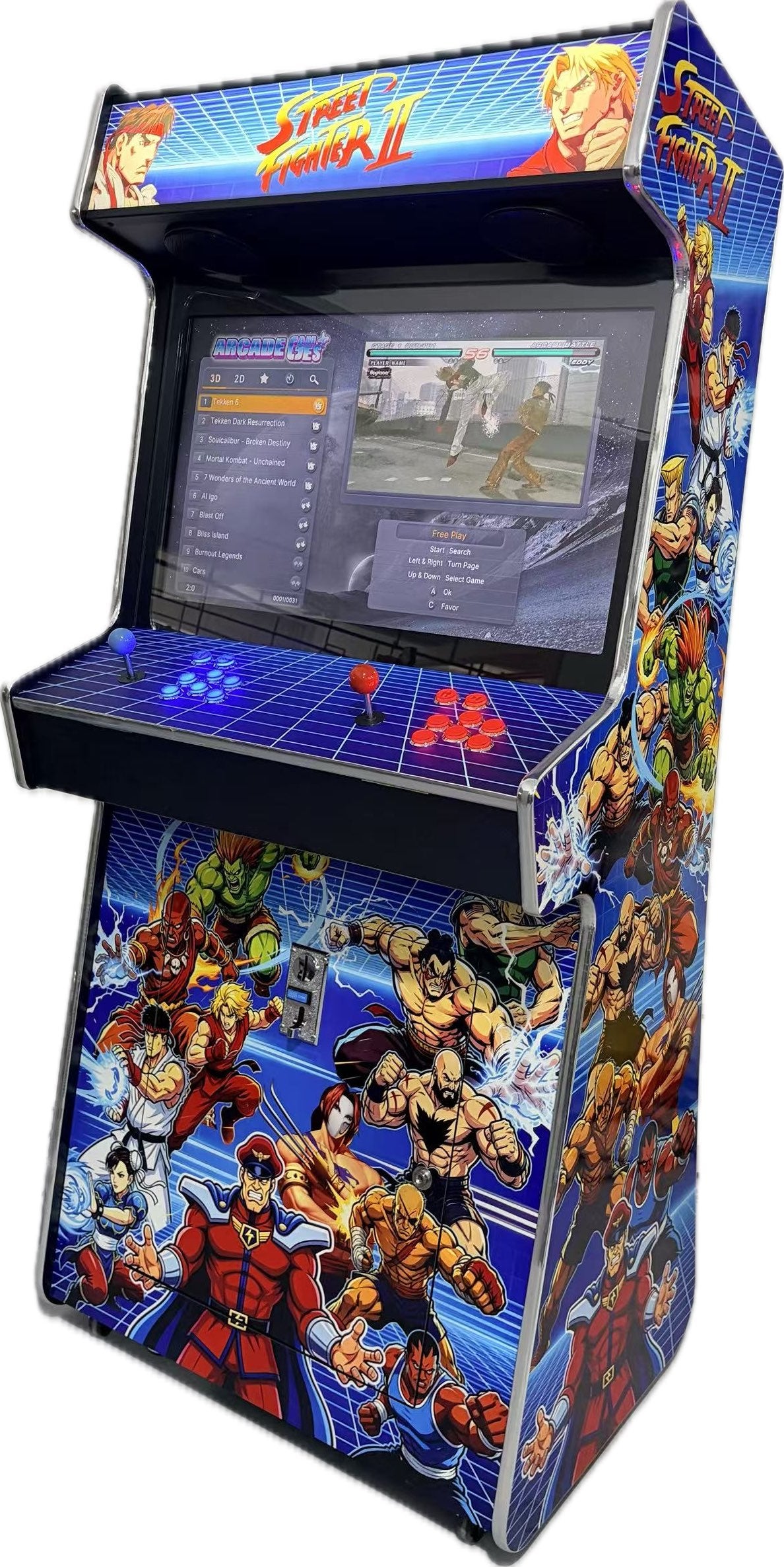 32″ LCD 2 Player Slim Upright Arcade Machine - SFII (Pre-Order)