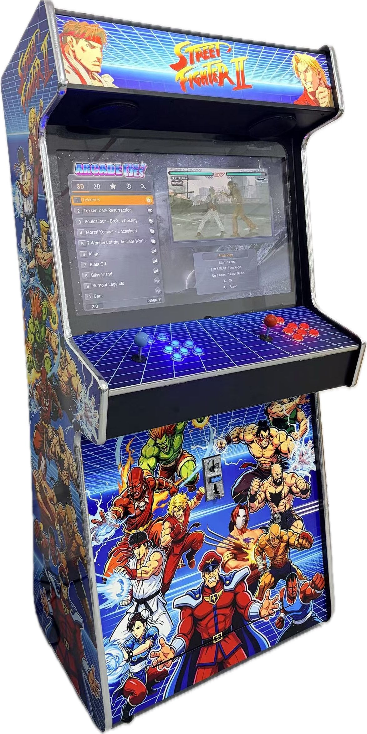 32″ LCD 2 Player Slim Upright Arcade Machine - SFII (Pre-Order)