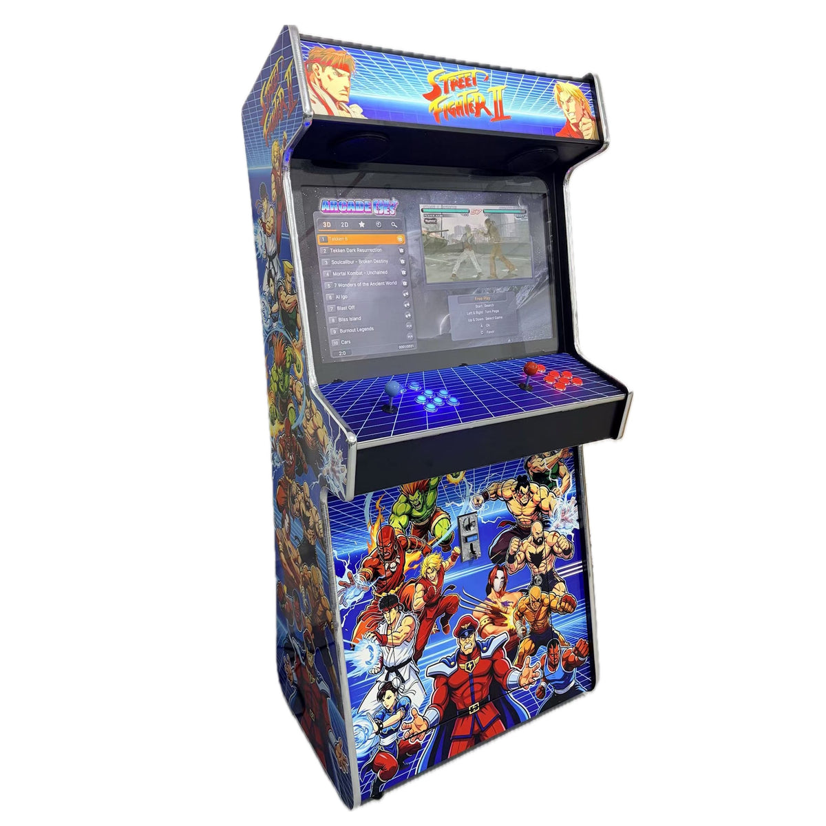 32" LCD 2 Player Slim Upright Arcade Machine - New SFII